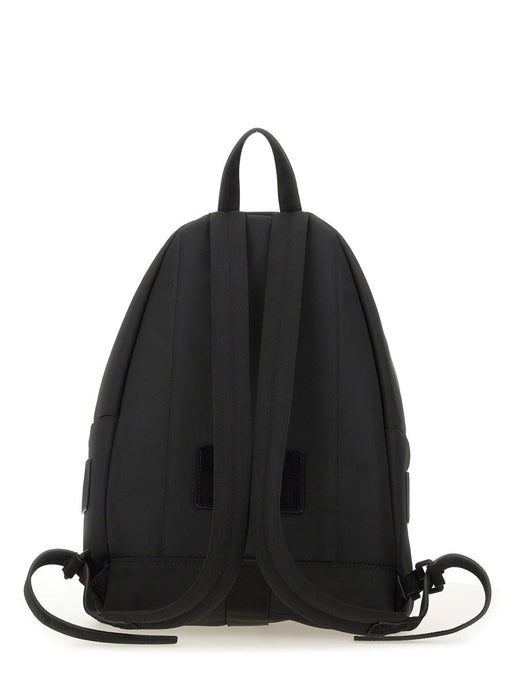 Moschino Logo-Embroidered Backpack — Black Polyester