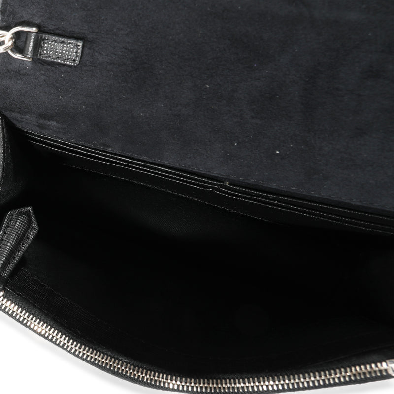 Fendi Black Vitello Elite & Mink Studded Karlito Chain Wallet Fur; Leather Handbag