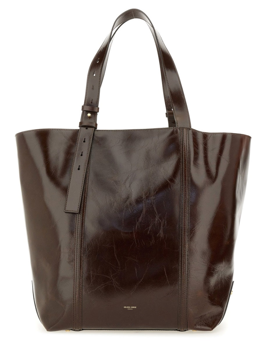 Golden Goose Leather Tote Bag — Brown