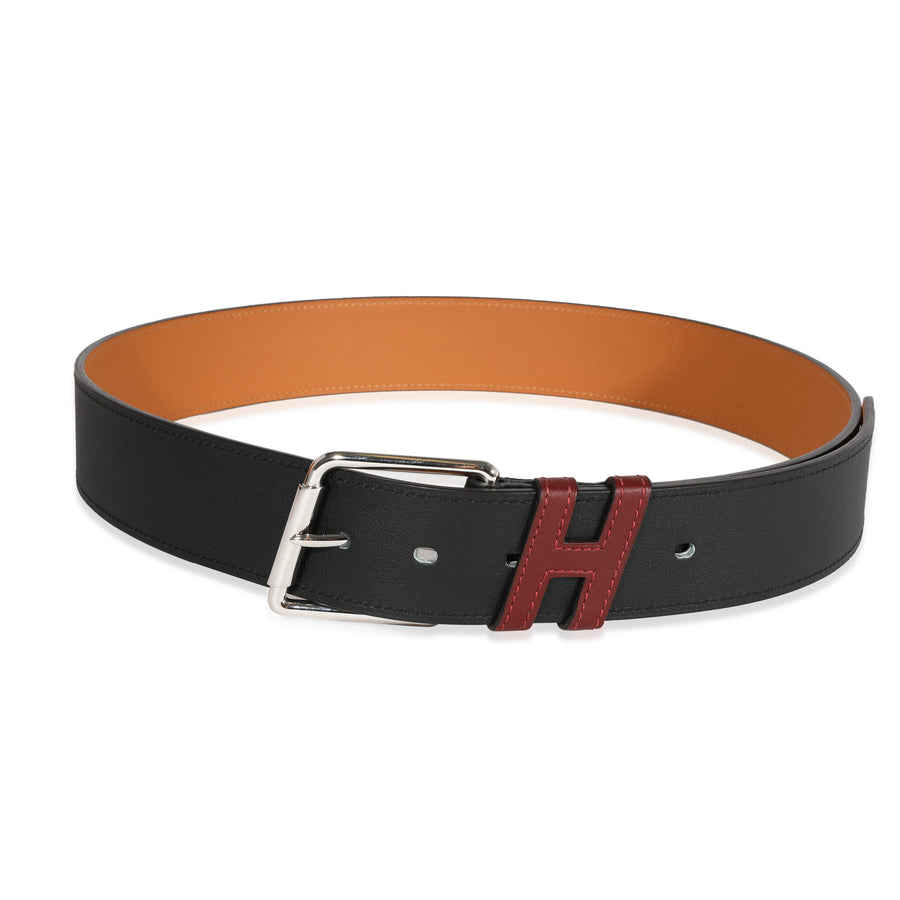 Hermès Noir & Gold Sombrero Partner 40 Belt 90 Black Leather