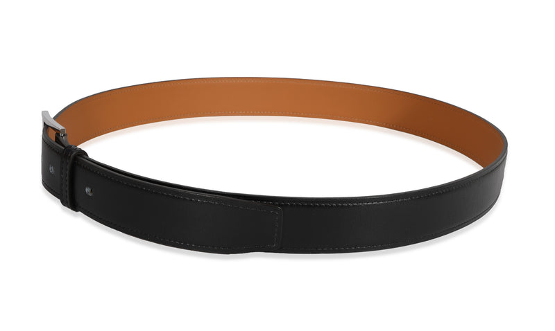 Hermès Noir Box & Gold Chamonix James 32 Belt 90 Black Leather