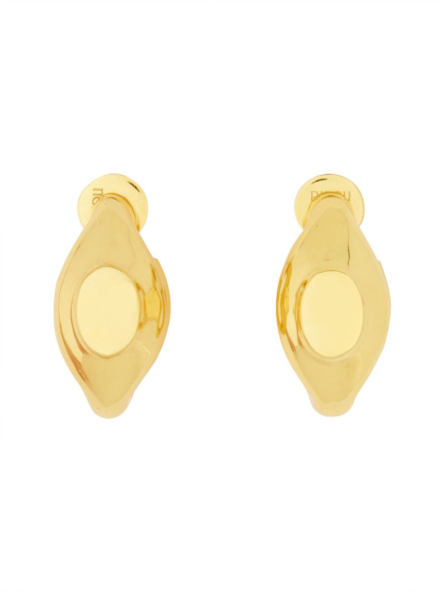 Patou Gold Signet Earrings — Brass
