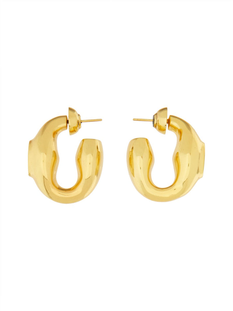 Patou Gold Signet Earrings — Brass