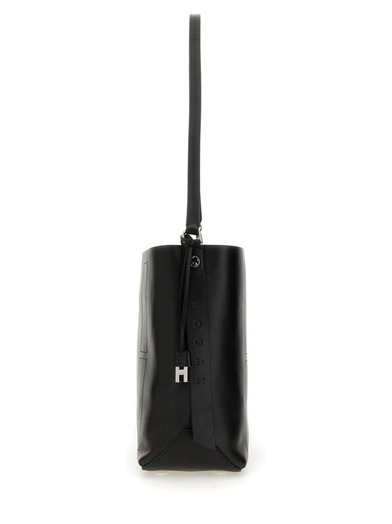 Hogan Hobo Bag — Black Leather