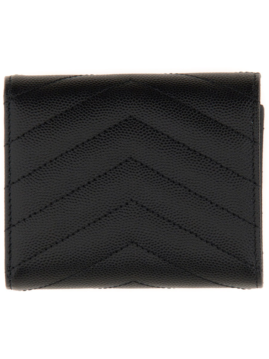 Saint Laurent Cassandre Matelassé Wallet — Black Calf Leather & Purses