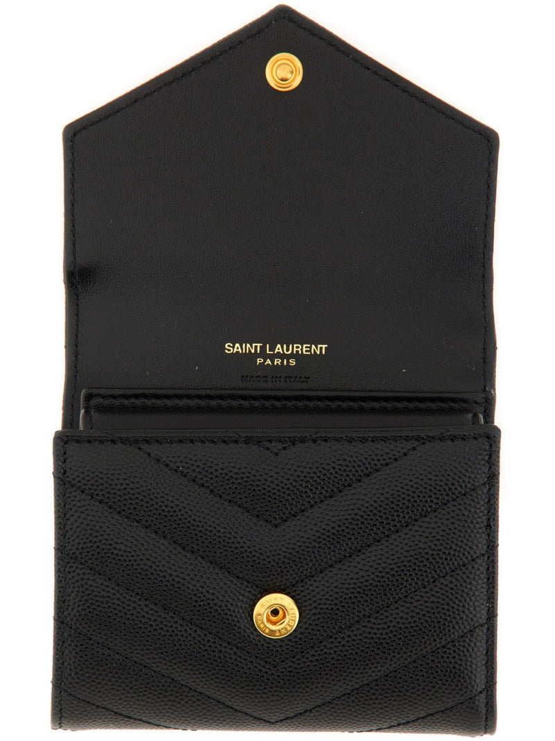 Saint Laurent Cassandre Matelassé Wallet — Black Calf Leather & Purses