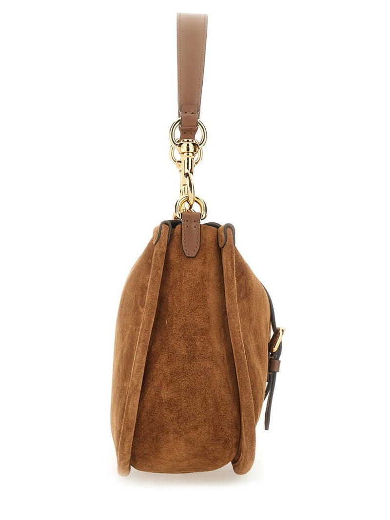 Etro Pony Leather Shoulder Bag — Brown