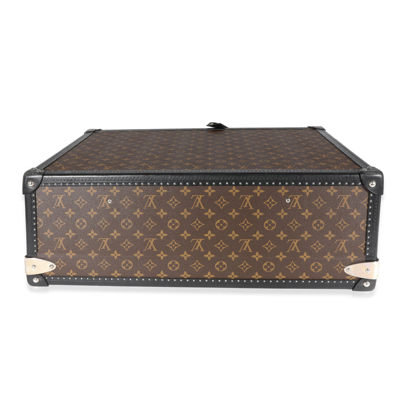 Louis Vuitton Monogram Macassar & Black Leather Alzer Trunk 60 Brown Coated Canvas; Handbag