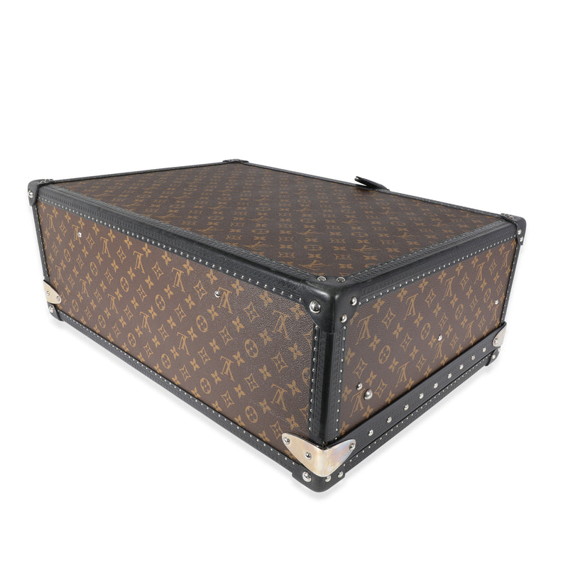 Louis Vuitton Monogram Macassar & Black Leather Alzer Trunk 60 Brown Coated Canvas; Handbag
