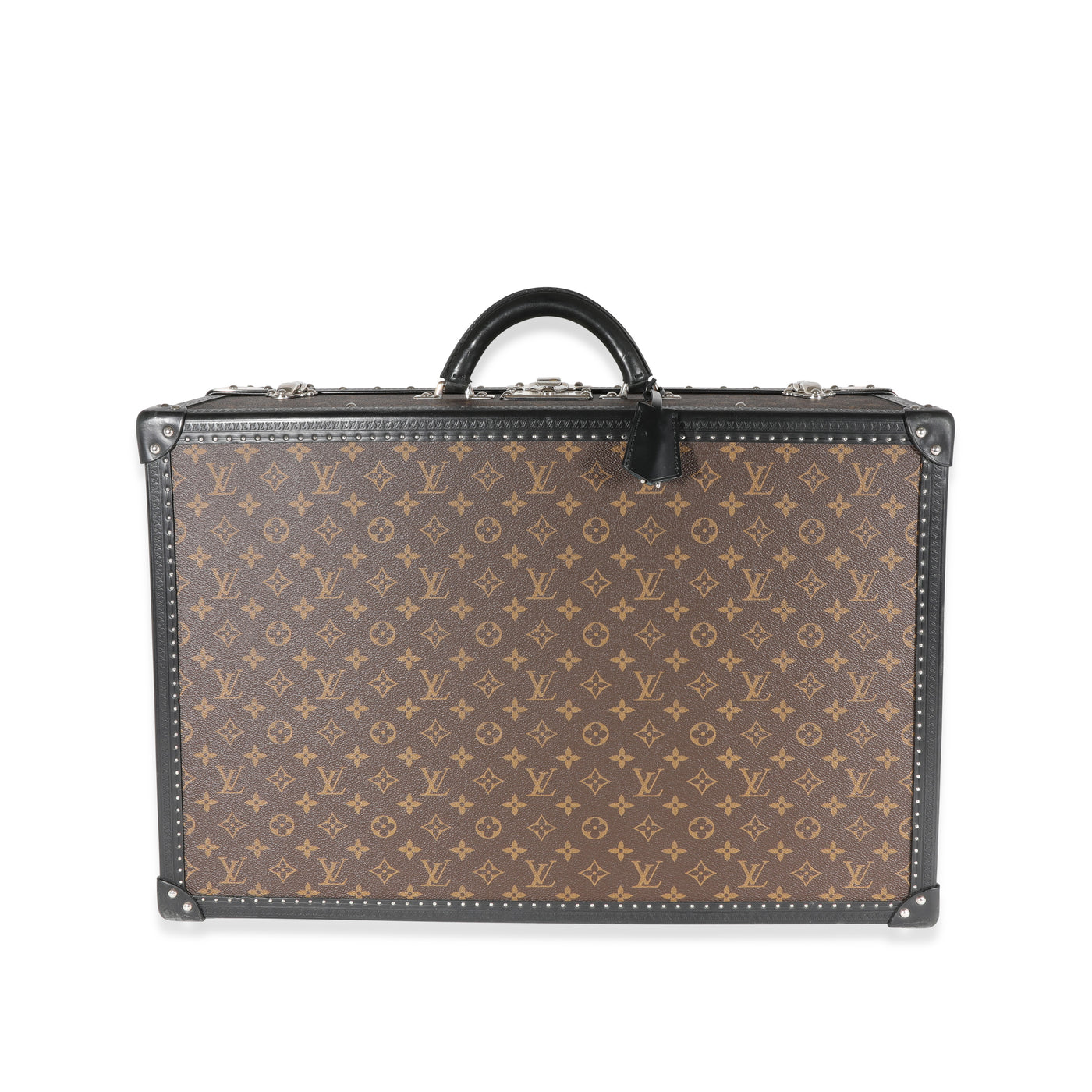Louis Vuitton Monogram Macassar & Black Leather Alzer Trunk 60 Brown Coated Canvas; Handbag