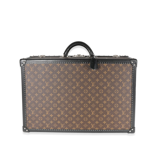 Louis Vuitton Monogram Macassar & Black Leather Alzer Trunk 60 Brown Coated Canvas; Handbag