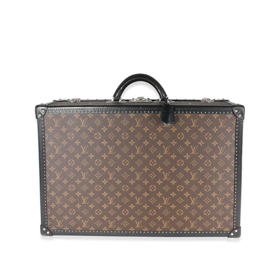 Louis Vuitton Monogram Macassar & Black Leather Alzer Trunk 60 Brown Coated Canvas; Handbag