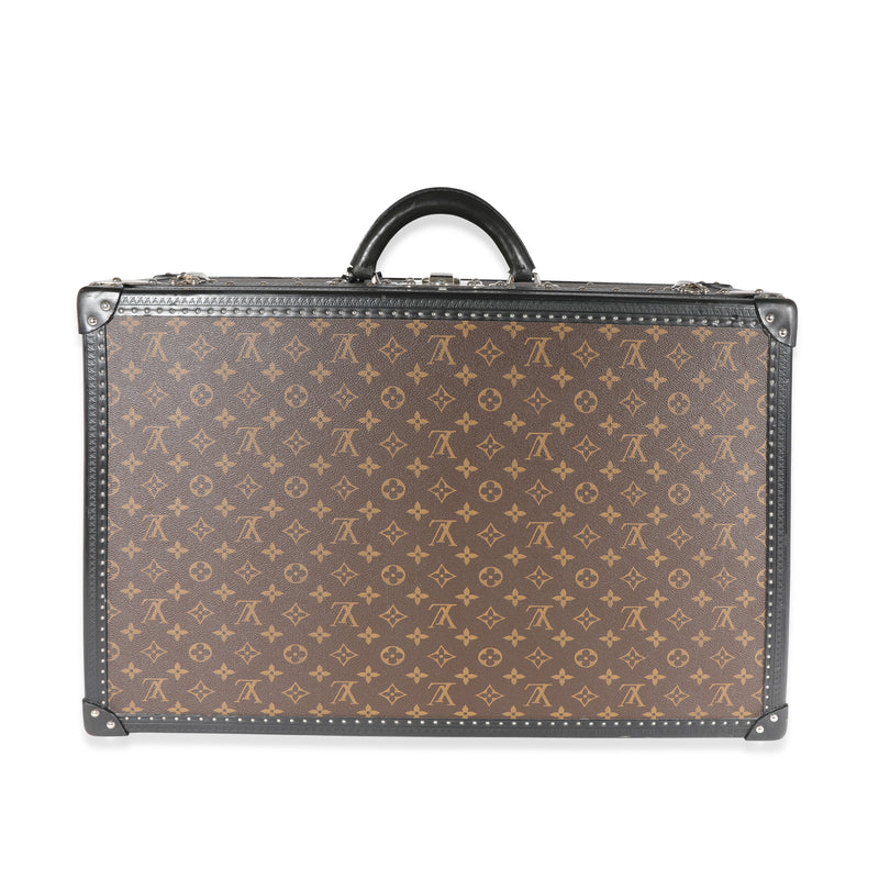Louis Vuitton Monogram Macassar & Black Leather Alzer Trunk 60 Brown Coated Canvas; Handbag
