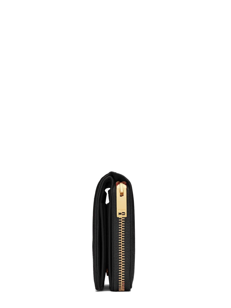 Saint Laurent Cassandre Wallet — Black Calf Leather & Purses