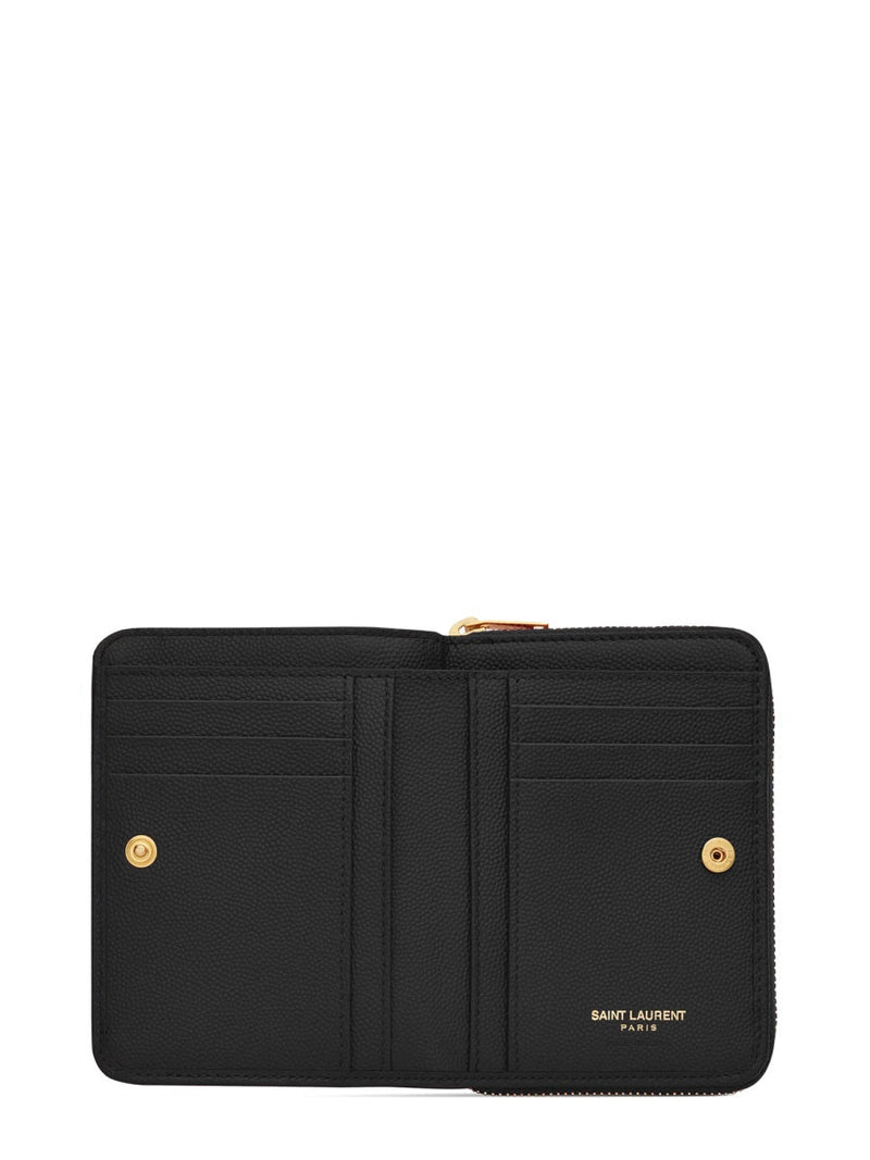 Saint Laurent Cassandre Wallet — Black Calf Leather & Purses