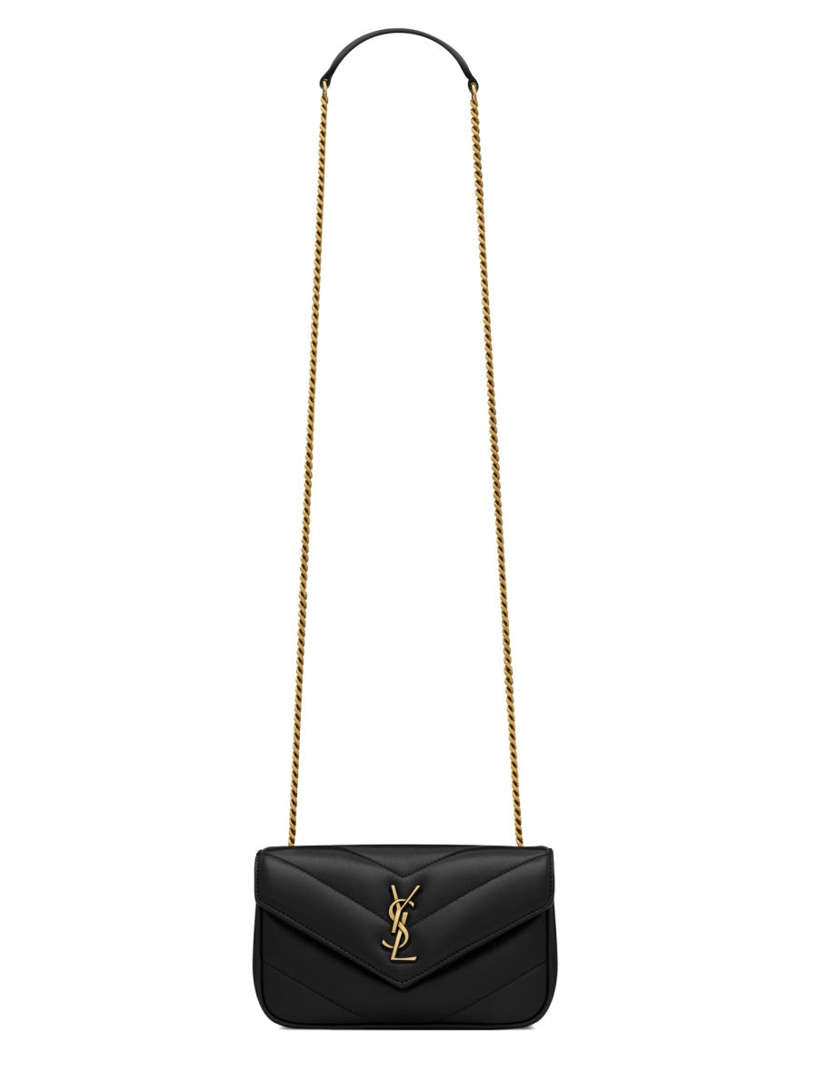 Saint Laurent Loulou Shoulder Bag — Black Lamb Leather