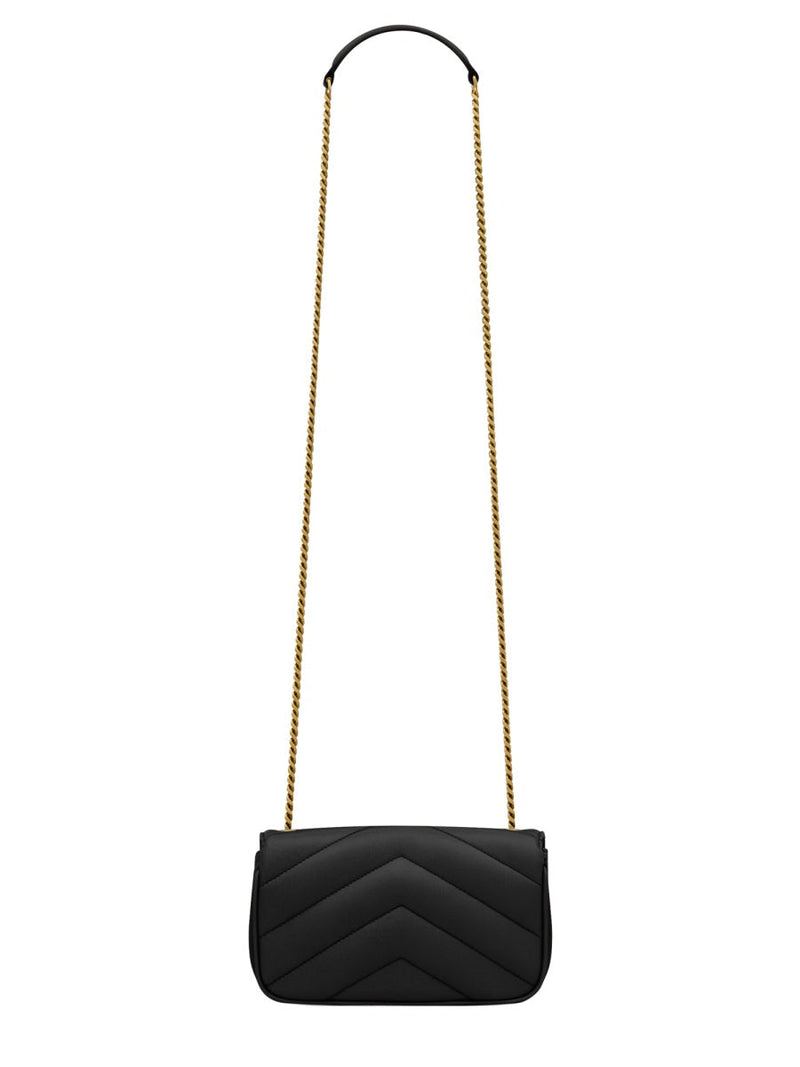 Saint Laurent Loulou Shoulder Bag — Black Lamb Leather