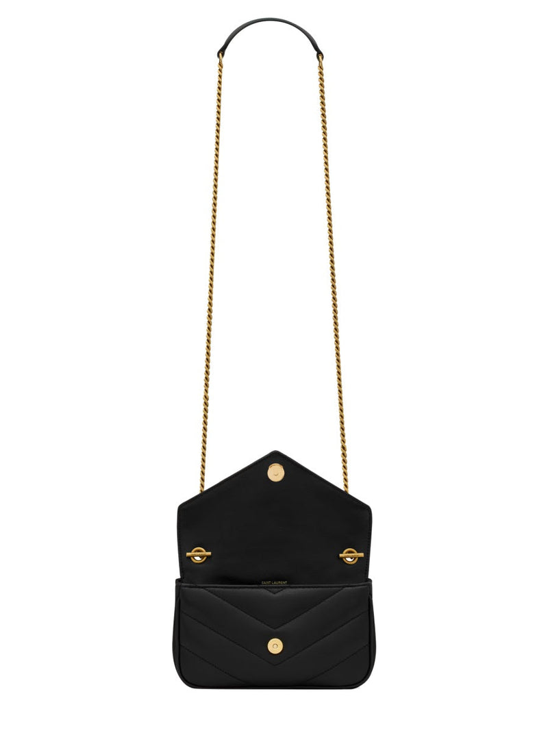 Saint Laurent Loulou Shoulder Bag — Black Lamb Leather