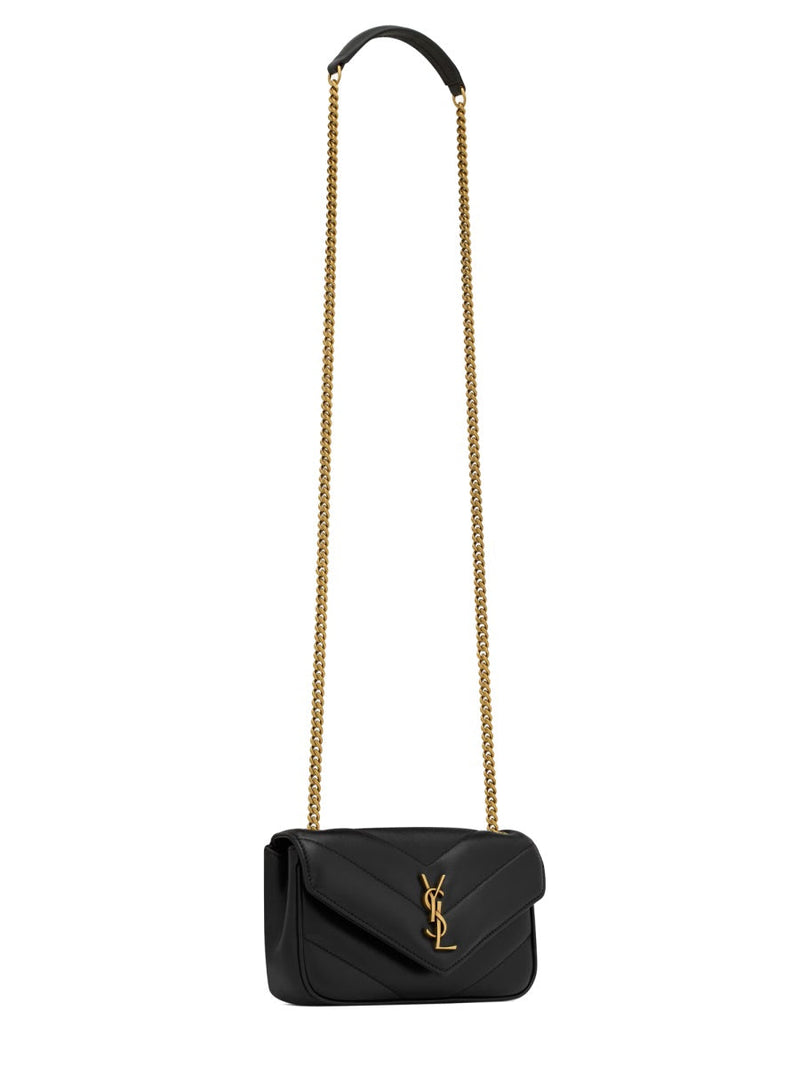 Saint Laurent Loulou Shoulder Bag — Black Lamb Leather