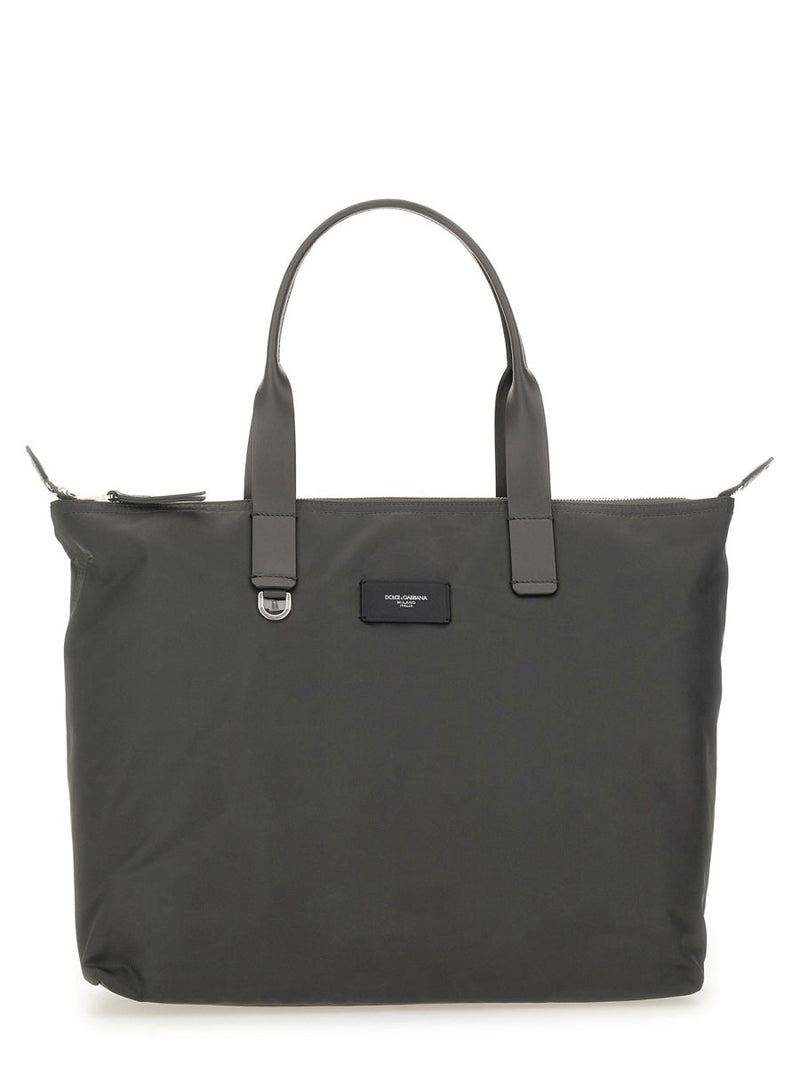 Dolce & Gabbana Adamo Tote Bag — Gray Polyamide