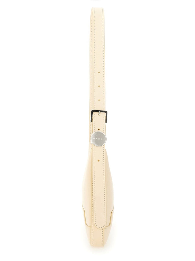 Marni Calf Leather Shoulder Bag — Beige