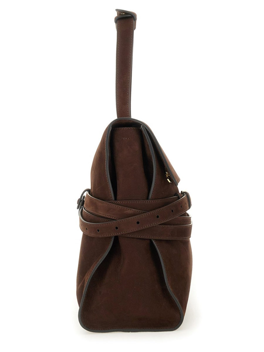 Moschino Shoulder Bag — Brown Calf Leather