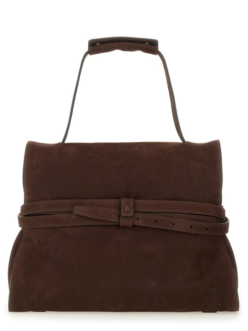 Moschino Shoulder Bag — Brown Calf Leather