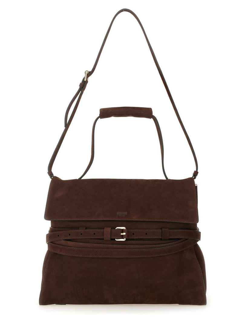 Moschino Shoulder Bag — Brown Calf Leather