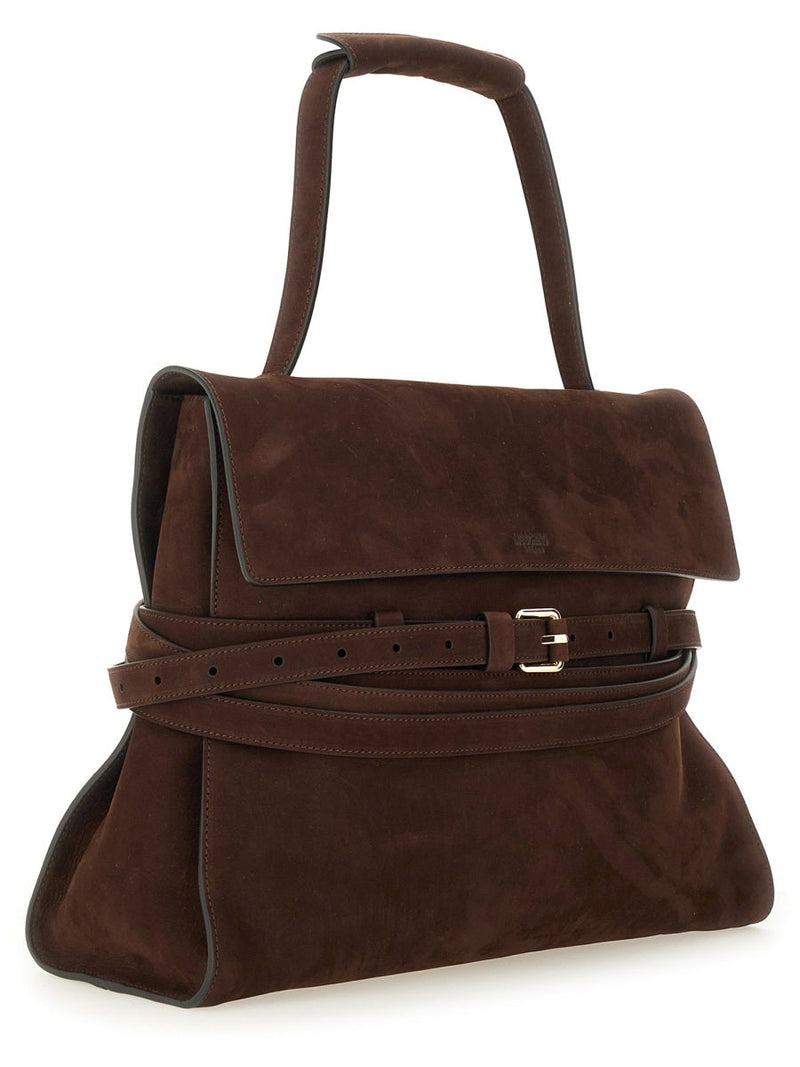 Moschino Shoulder Bag — Brown Calf Leather