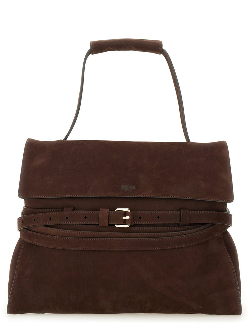 Moschino Shoulder Bag — Brown Calf Leather