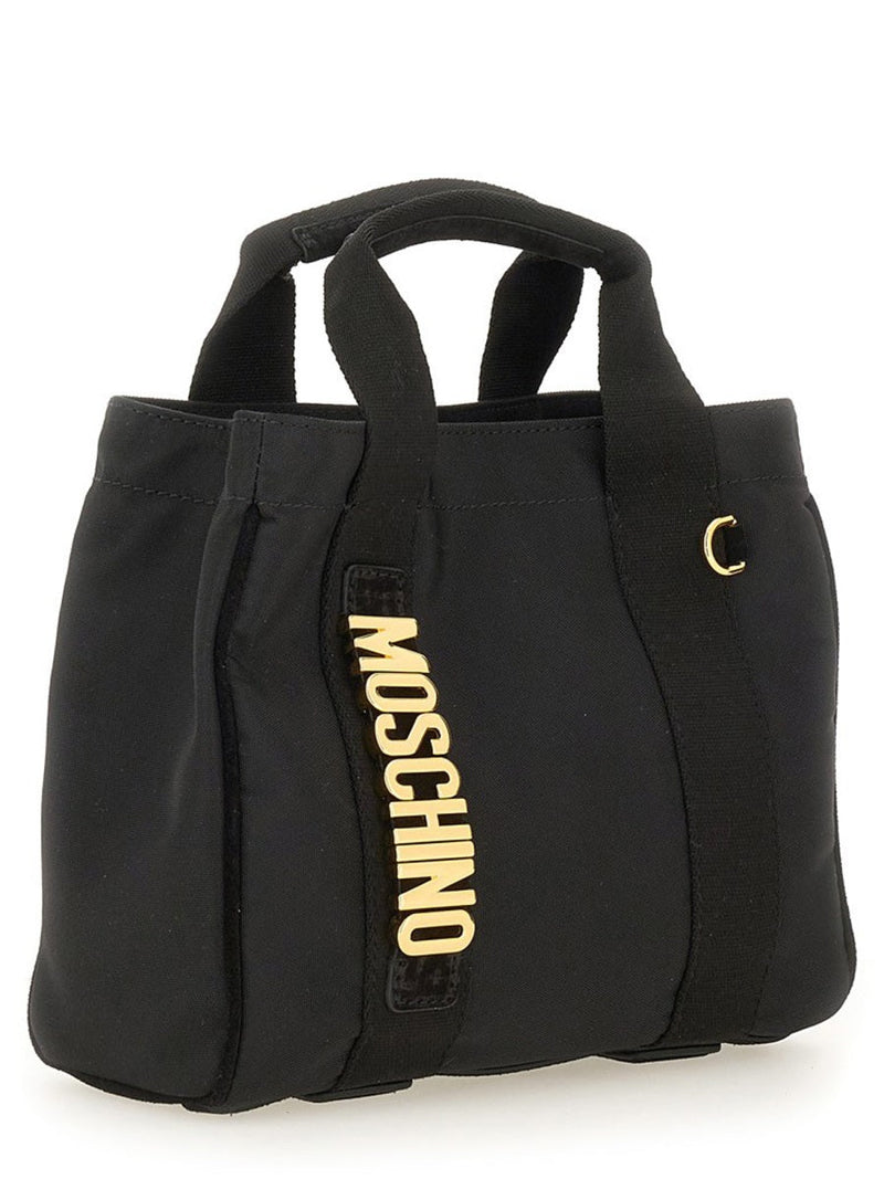 Moschino Logo Tote Bag — Black Polyester