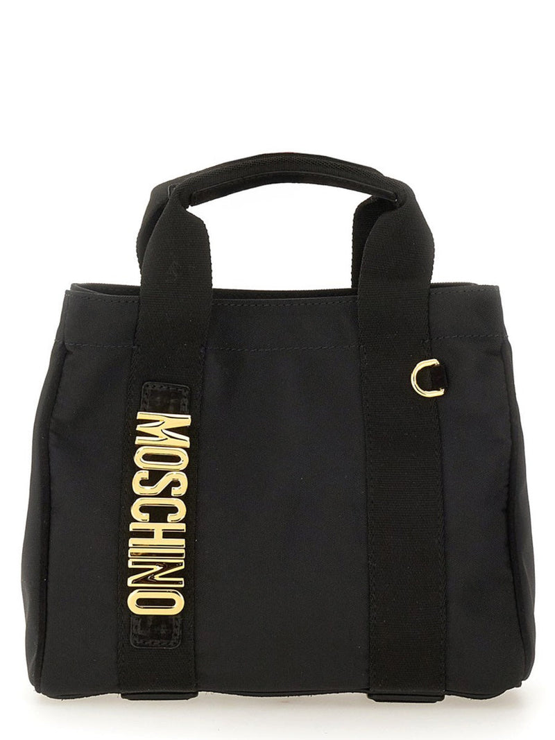 Moschino Logo Tote Bag — Black Polyester