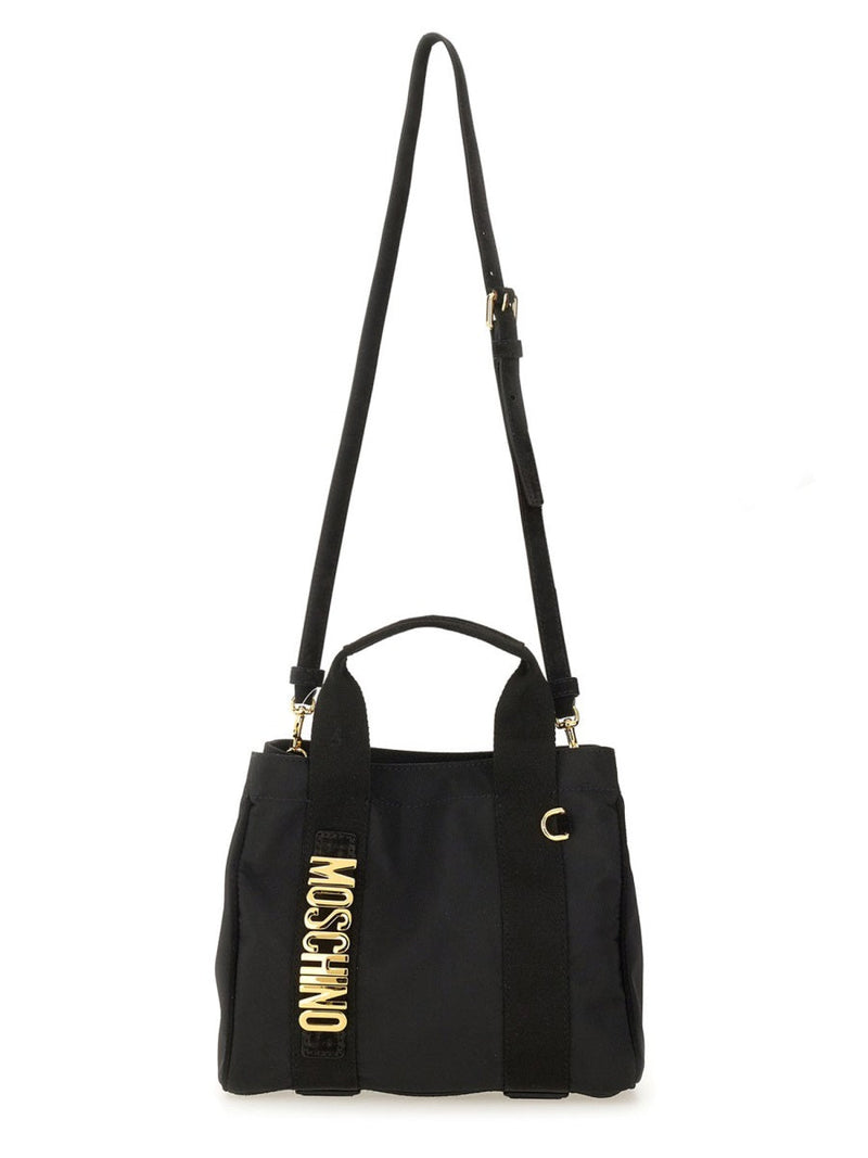 Moschino Logo Tote Bag — Black Polyester