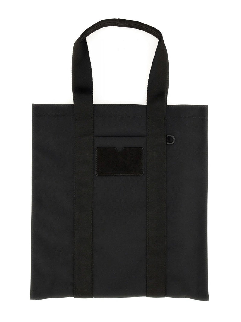 Moschino Logo-Embroidered Tote Bag — Black Polyester Viscose