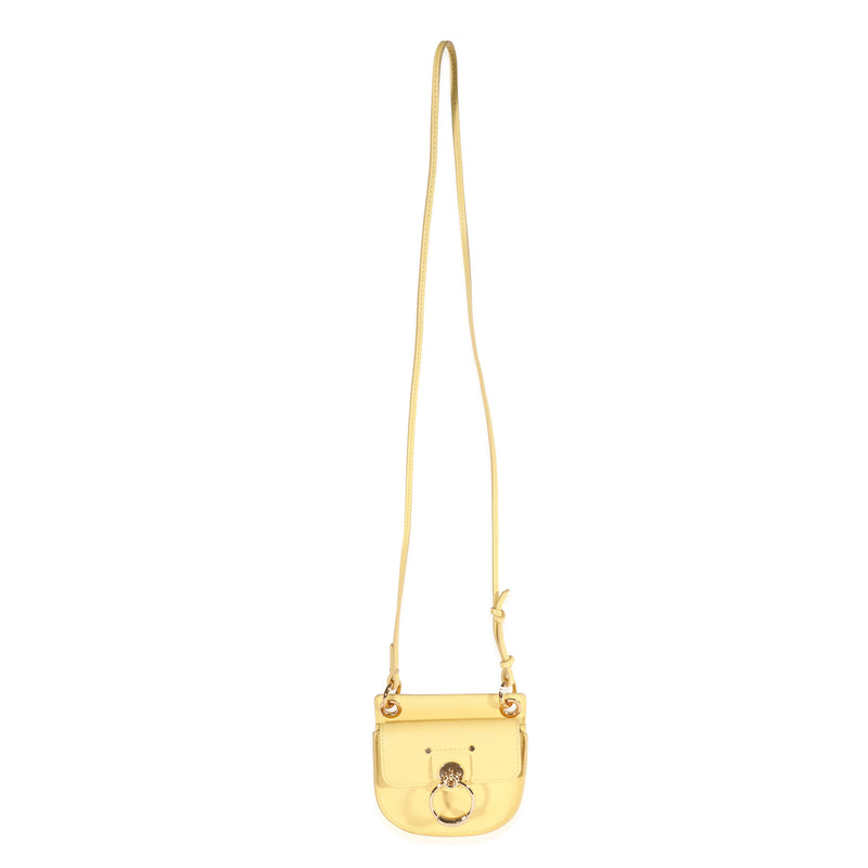 Yellow Leather The Mini Flat Pouch Handbag