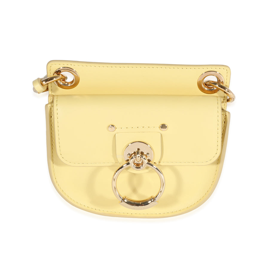 Yellow Leather The Mini Flat Pouch Handbag