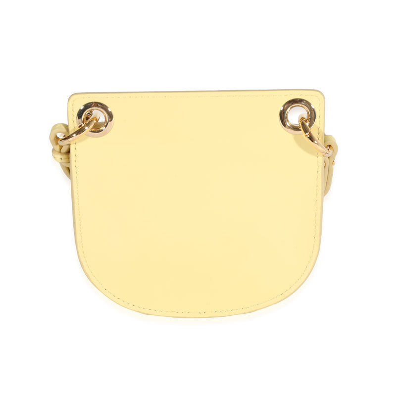 Yellow Leather The Mini Flat Pouch Handbag