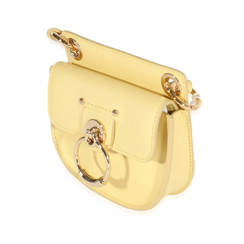 Yellow Leather The Mini Flat Pouch Handbag