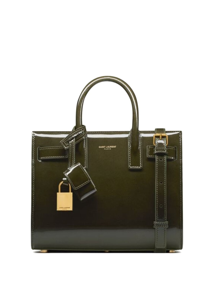 Saint Laurent Sac De Jour Nano Top Handle Bag — Green Calfskin