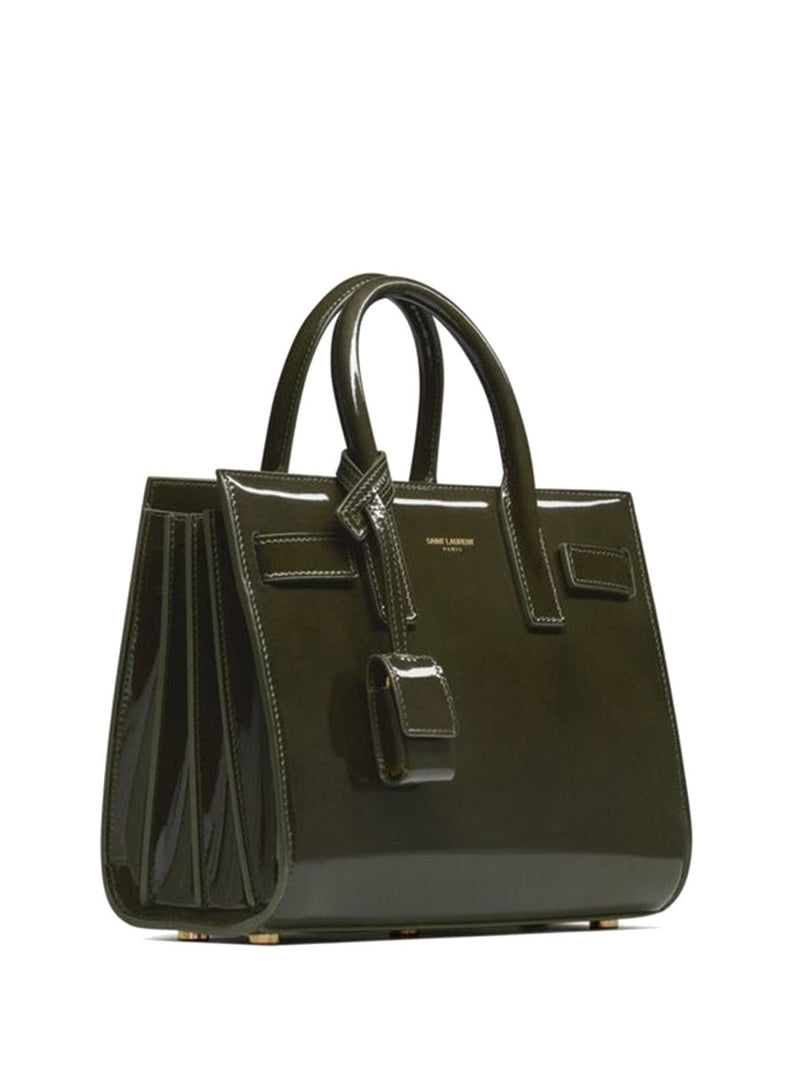 Saint Laurent Sac De Jour Nano Top Handle Bag — Green Calfskin