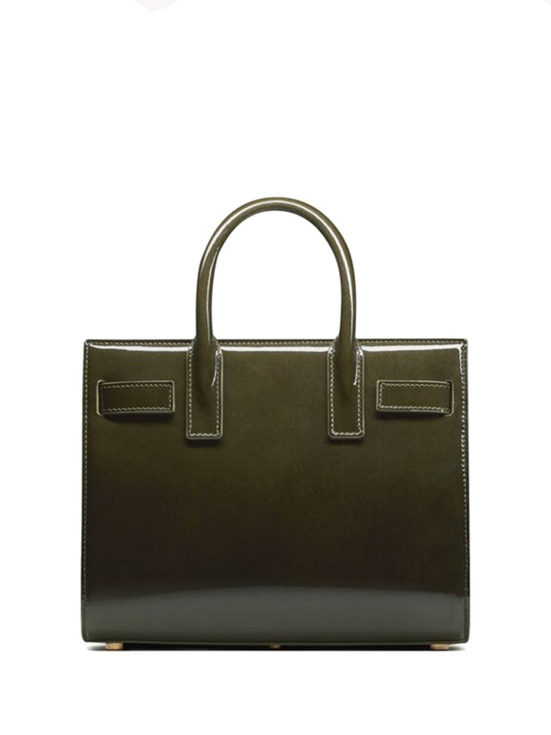 Saint Laurent Sac De Jour Nano Top Handle Bag — Green Calfskin