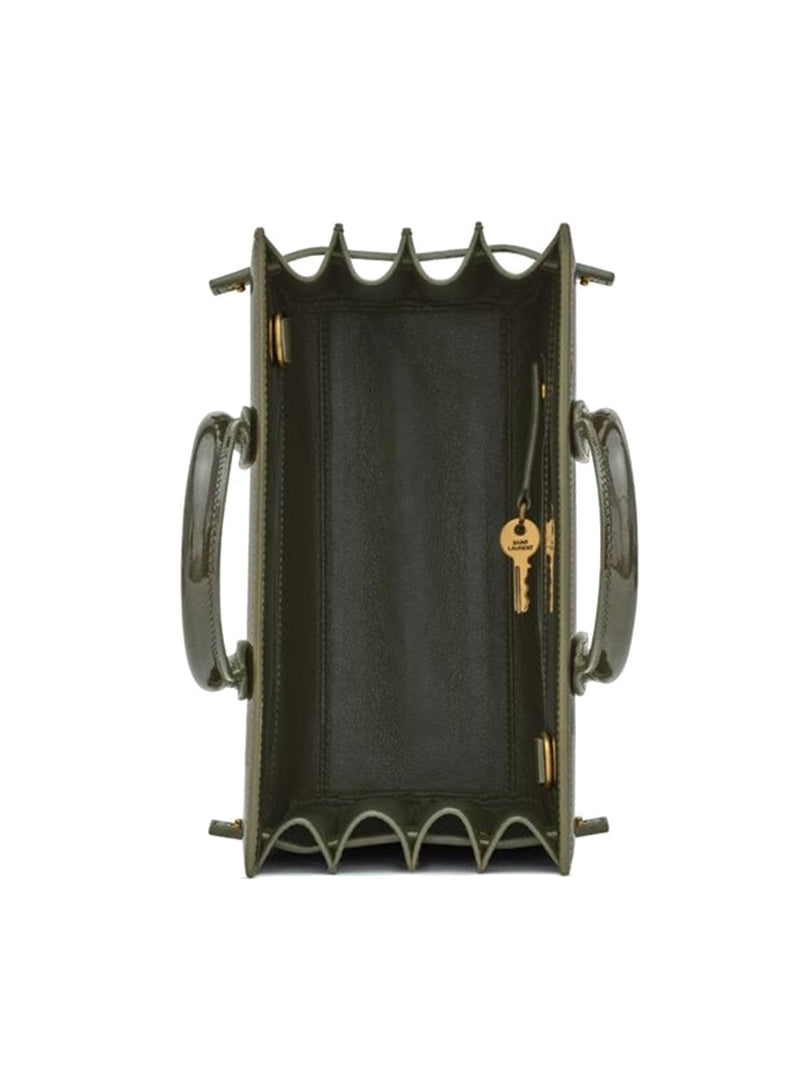 Saint Laurent Sac De Jour Nano Top Handle Bag — Green Calfskin