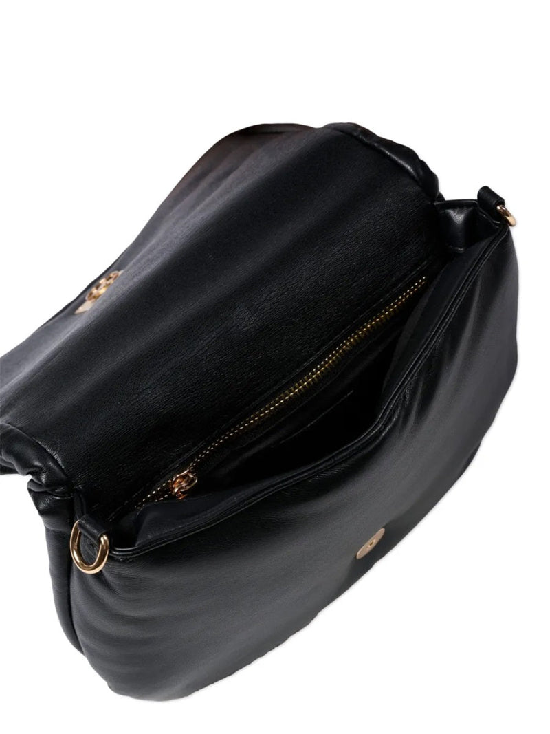 Msgm Eco-Leather Shoulder Bag — Black Polyurethane Fibre