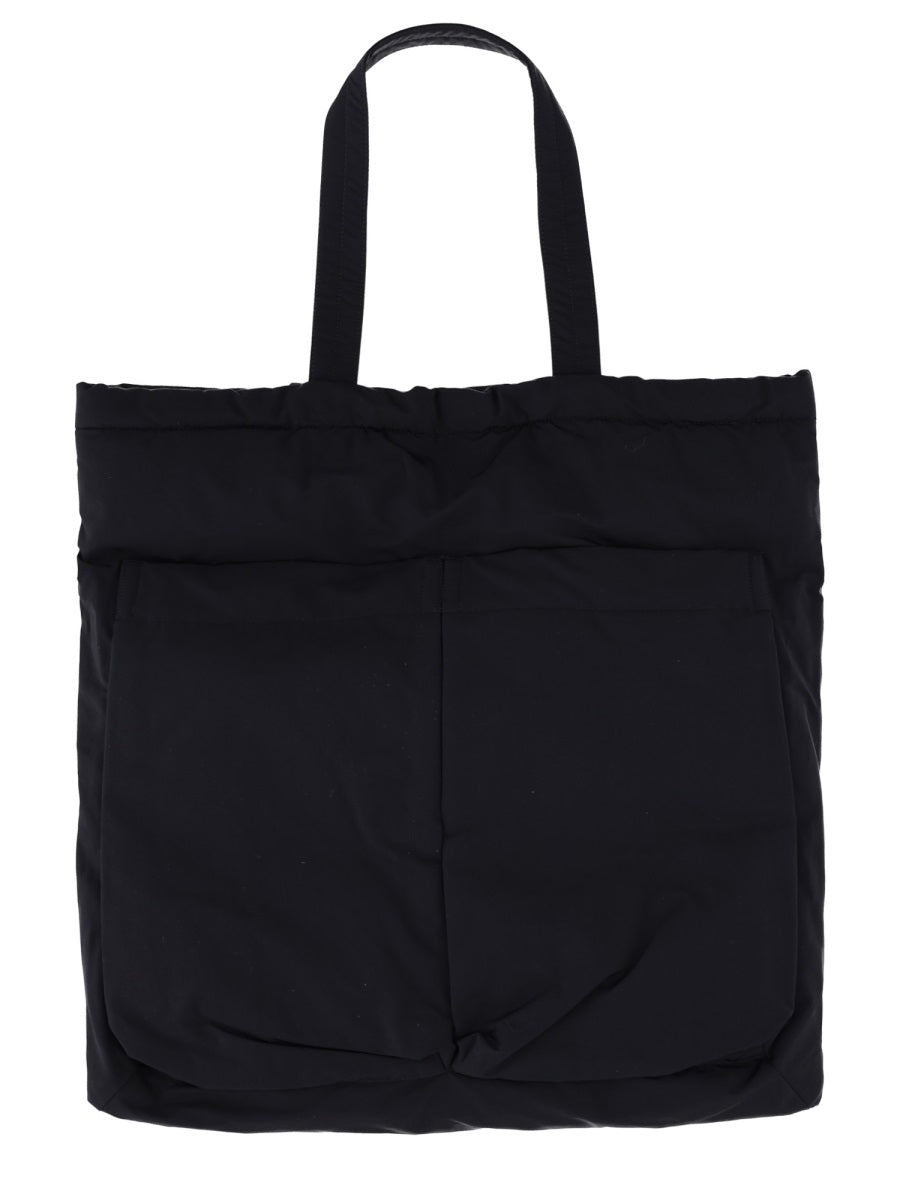 Aspesi Cotton-Polyester Blend Tote Bag — Blue Cotton Polyester
