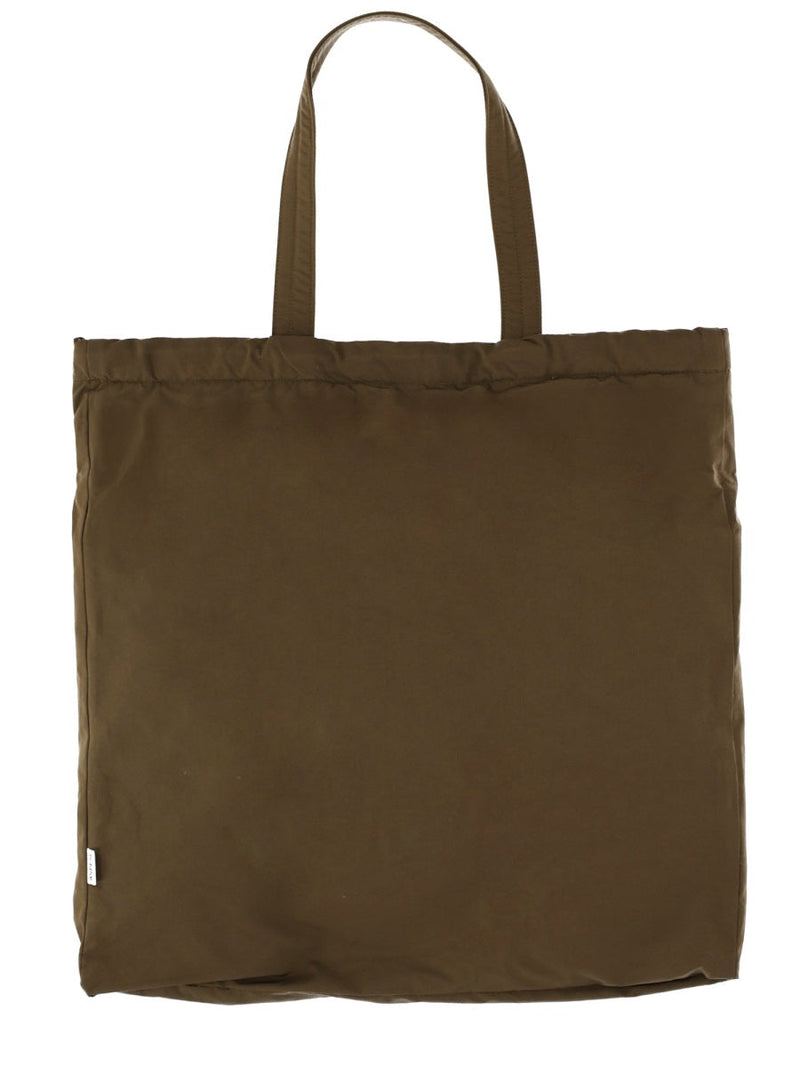 Aspesi Cotton-Blend Shoulder Bag — Green Cotton Polyester
