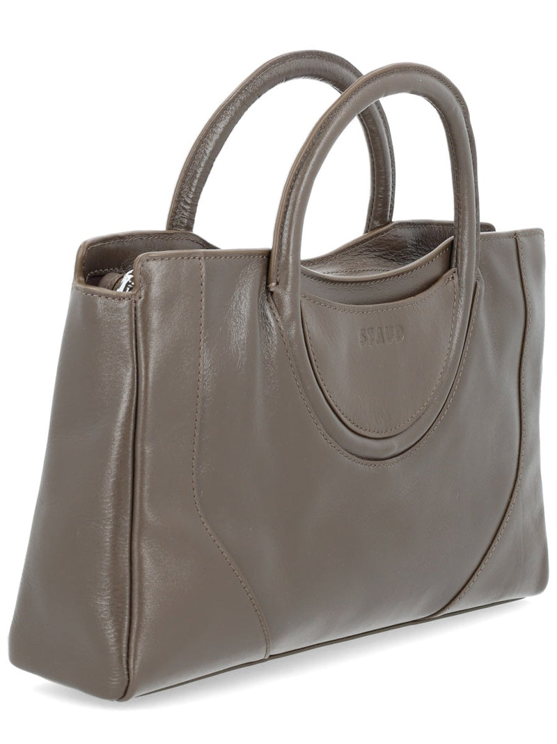 Staud Maude Mini Top Handle Bag — Brown Cow Leather