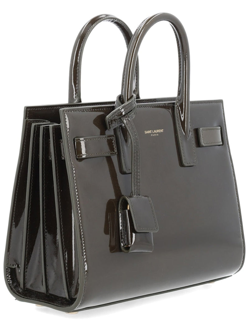 Saint Laurent Sac De Jour Nano Top Handle Bag — Green Calfskin