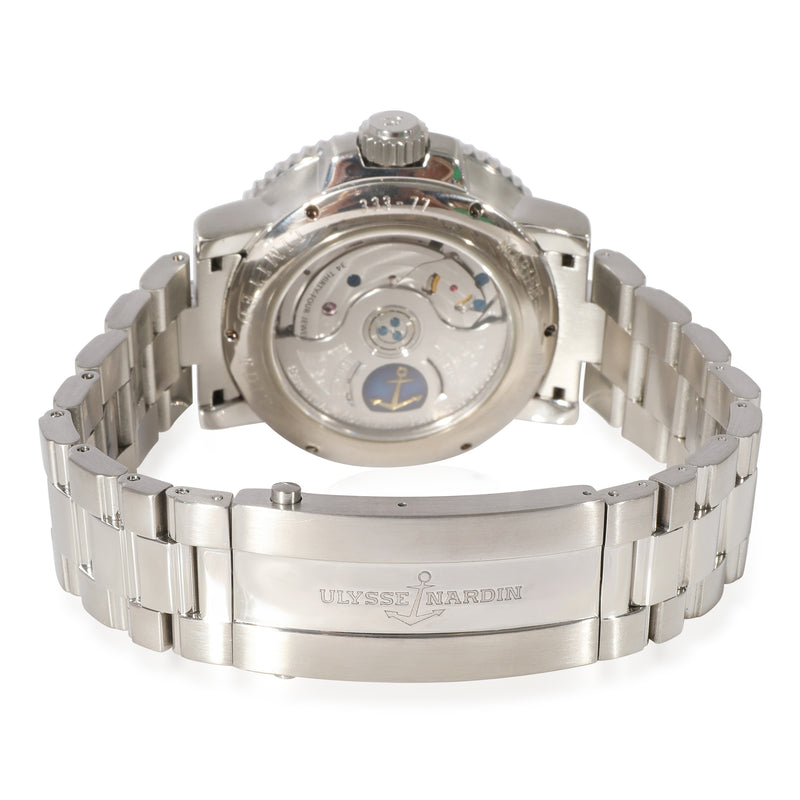 Ulysse Nardin Marine Aqua Perpetual 333-77 Mens Watch Stainless Steel Blue Wrist