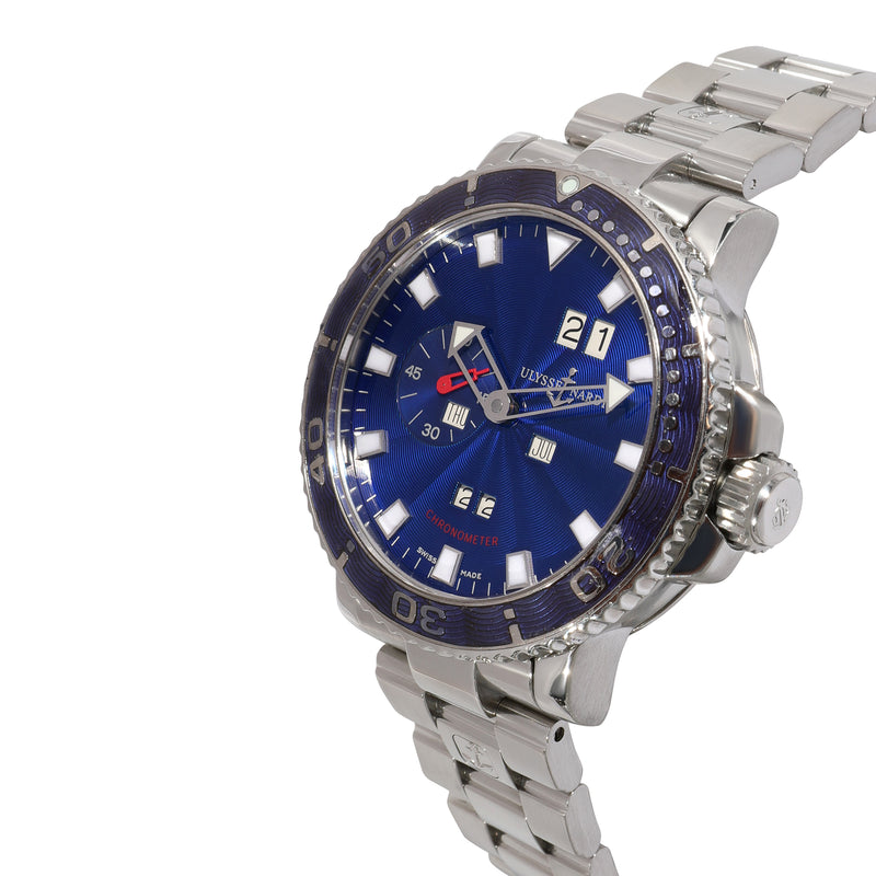 Ulysse Nardin Marine Aqua Perpetual 333-77 Mens Watch Stainless Steel Blue Wrist