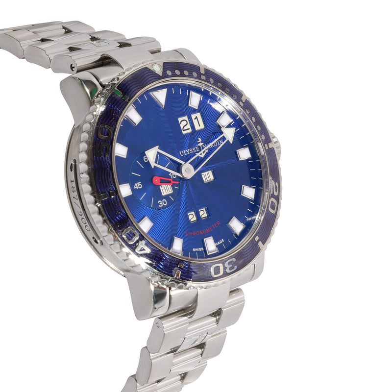 Ulysse Nardin Marine Aqua Perpetual 333-77 Mens Watch Stainless Steel Blue Wrist